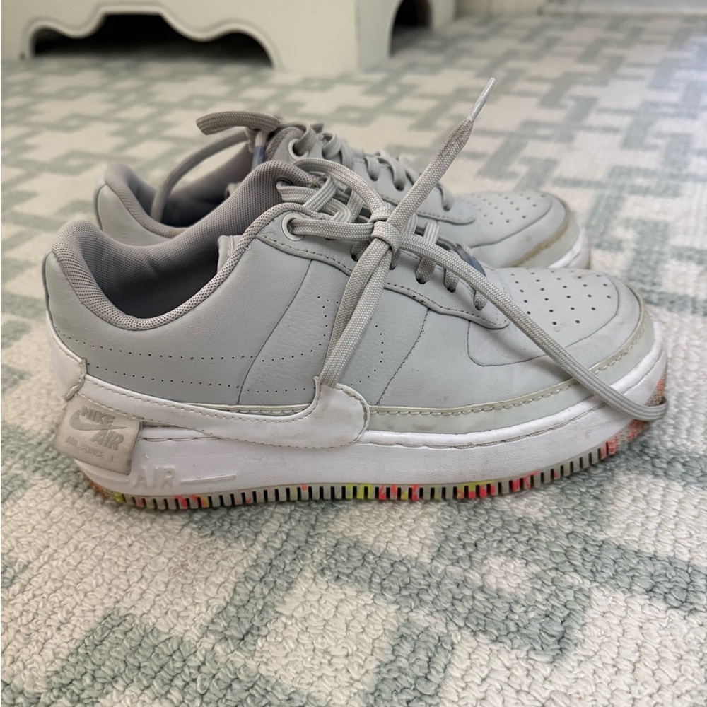 Nike Sneakers - Grey with Colorful Bottoms